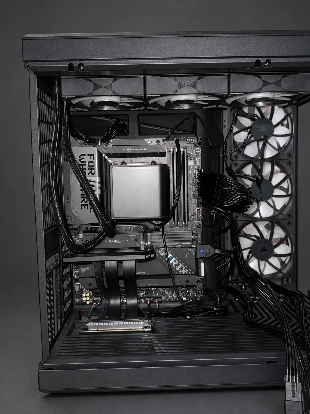 The interior during the fan and wiring work